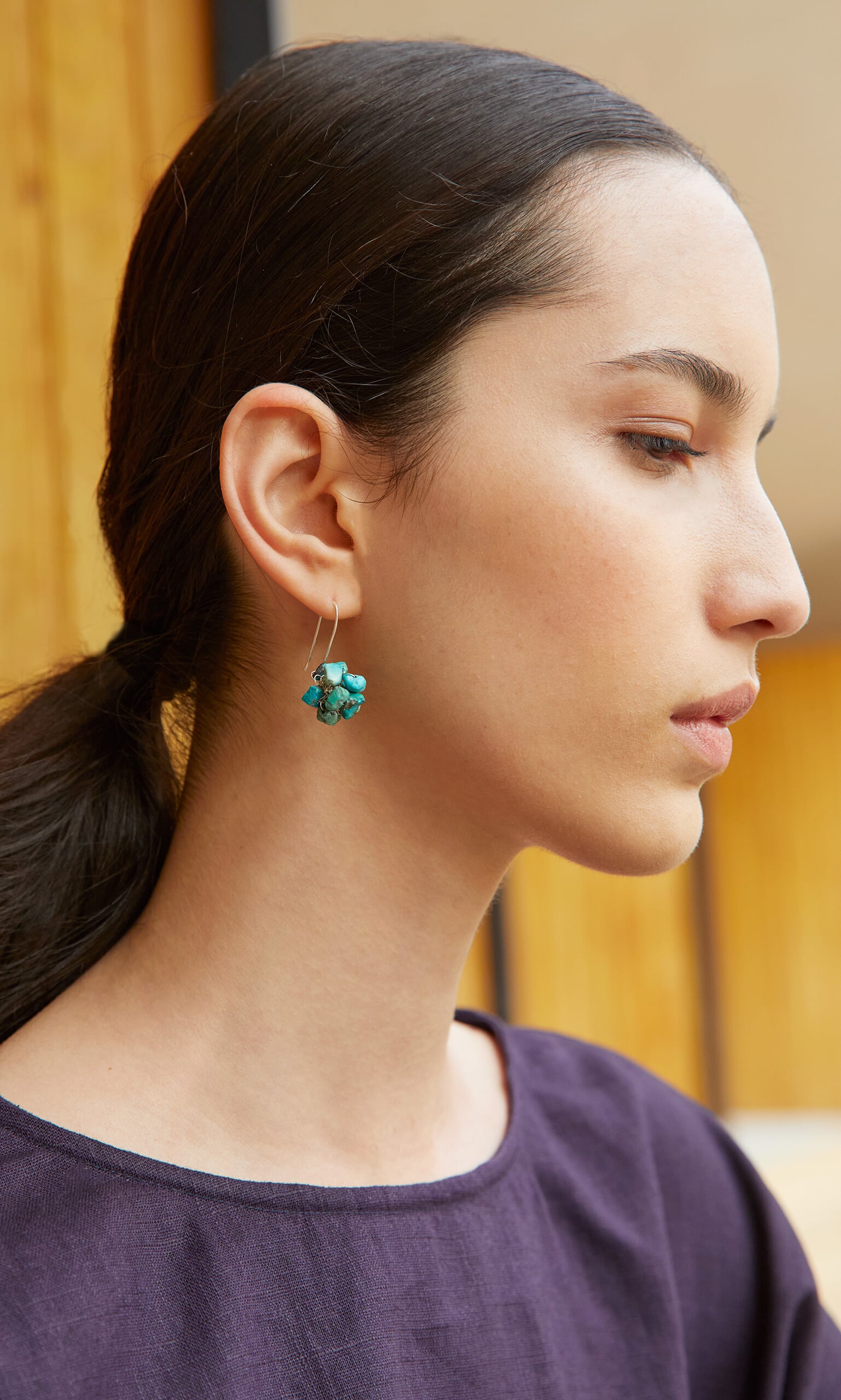 Turquoise cluster earrings - Plümo Ltd