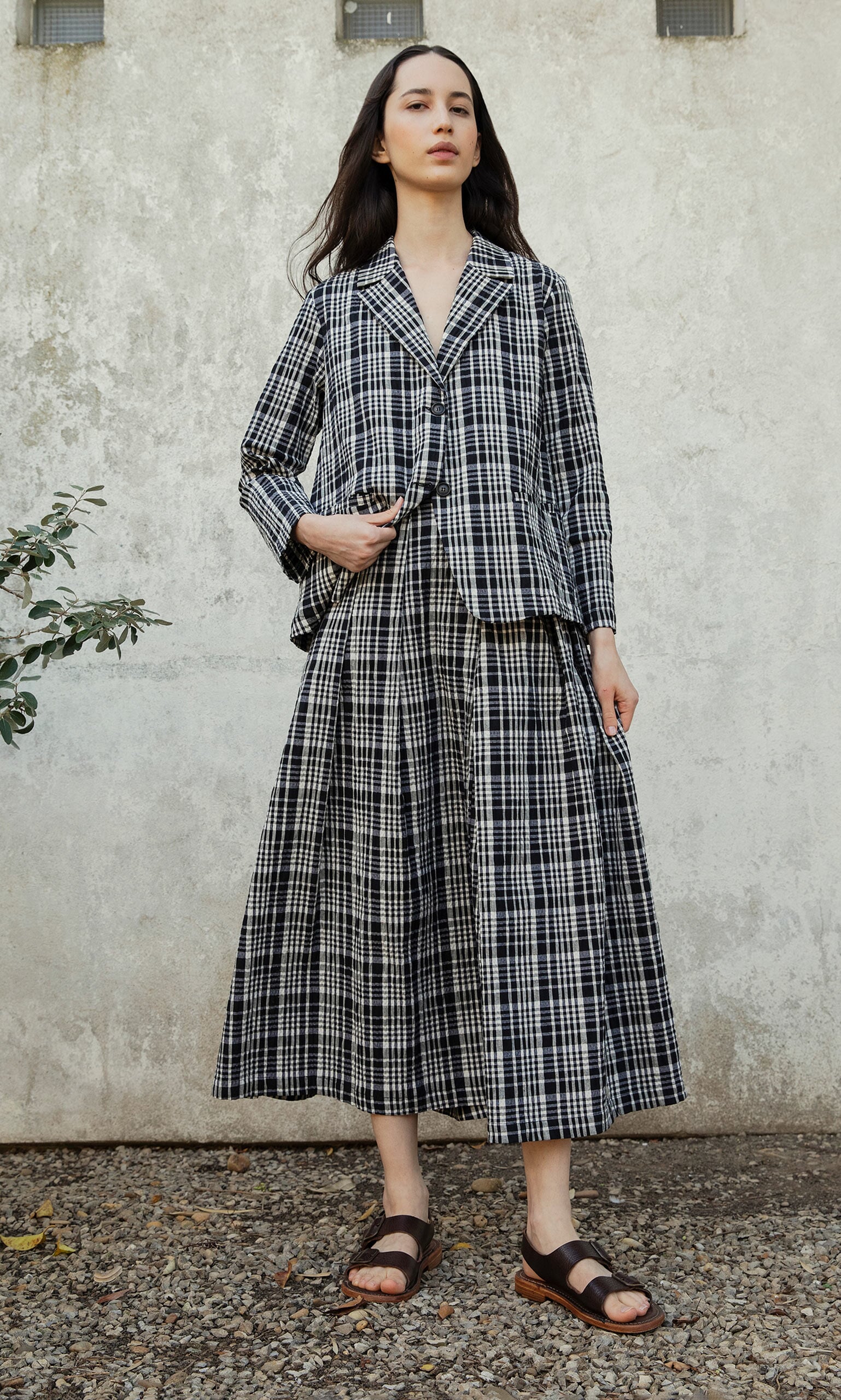 Plaid Check Skirt Plumo Ltd