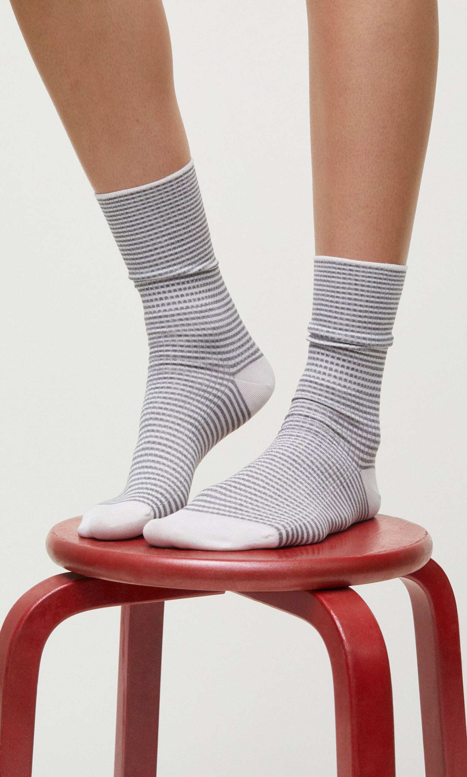 Grey Stripe Socks - Plümo Ltd