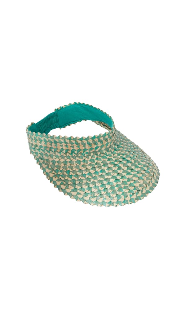 Raffia Sun Visor - Aqua