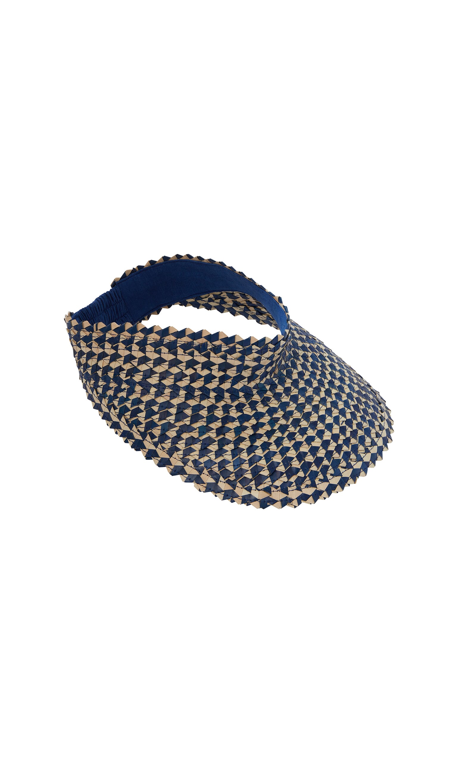 Raffia Sun Visor - Navy