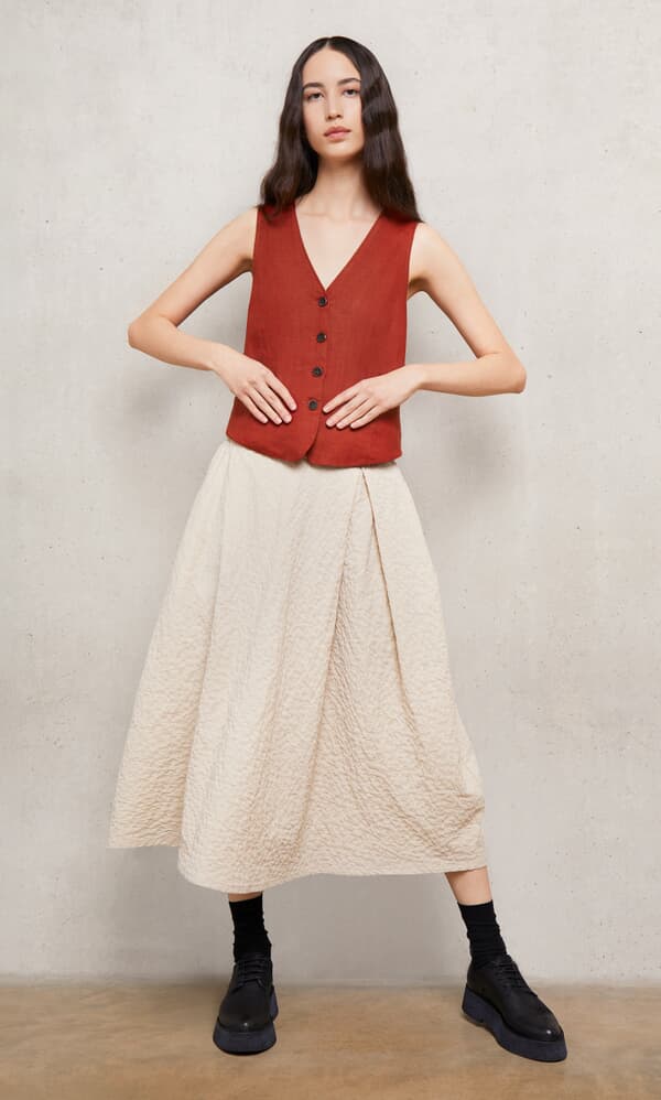 Frida Waistcoat - Tomato Red