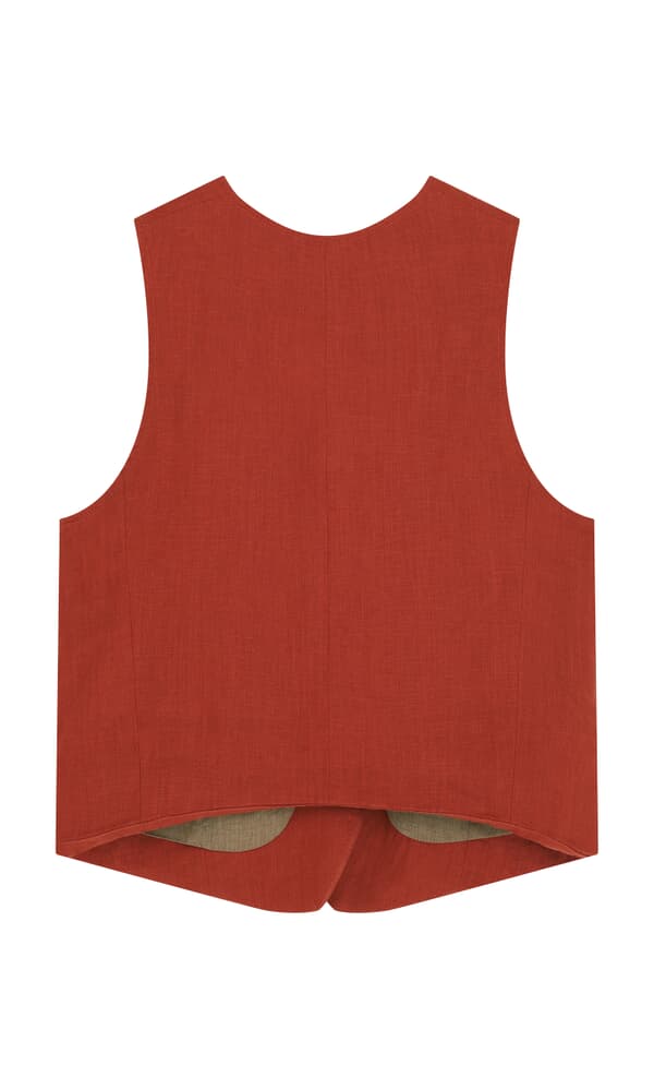 Frida Waistcoat - Tomato Red