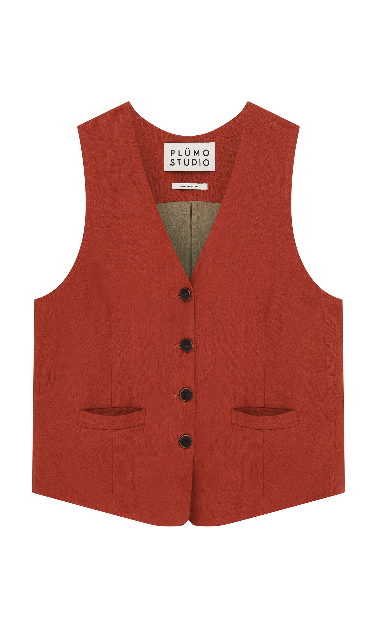 Frida Waistcoat - Tomato Red