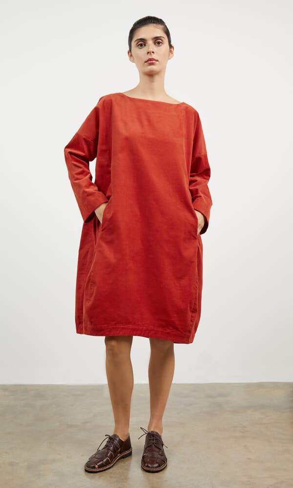 Rae Cord Dress - Cayenne