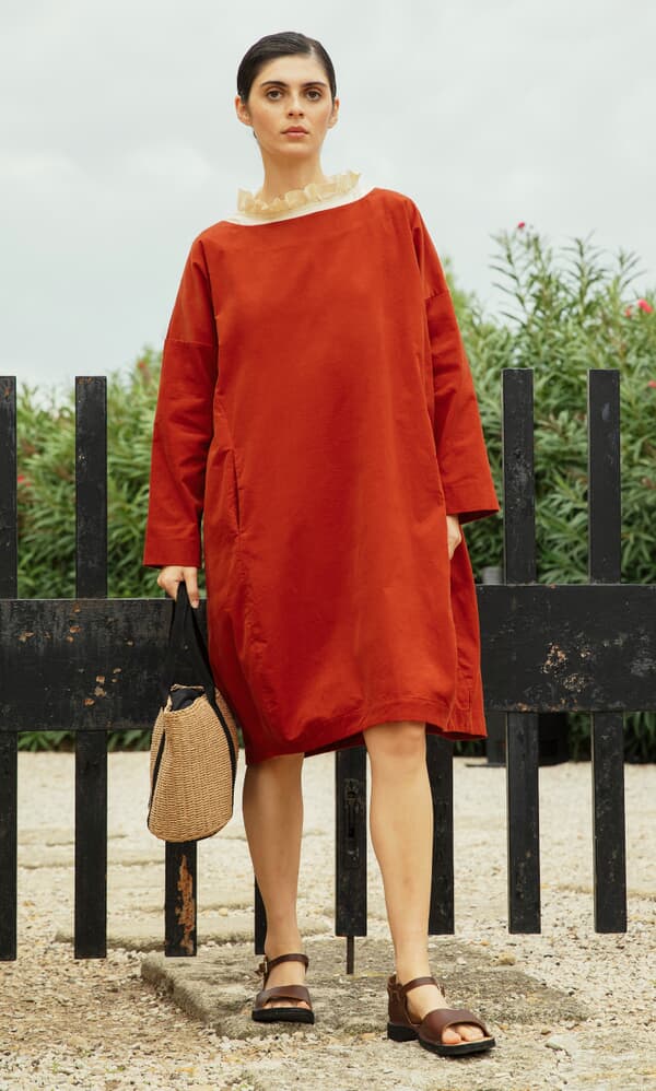 Rae Cord Dress - Cayenne