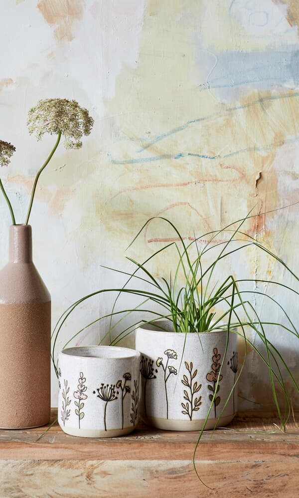 Stoneware Flower Pots (Set of Three)