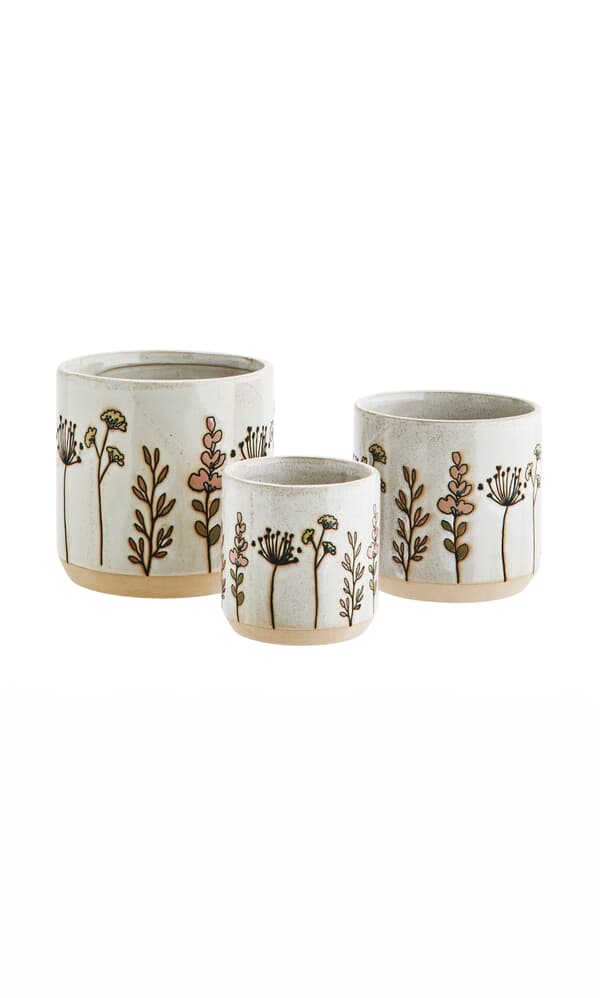 Stoneware Flower Pots (Set of Three)