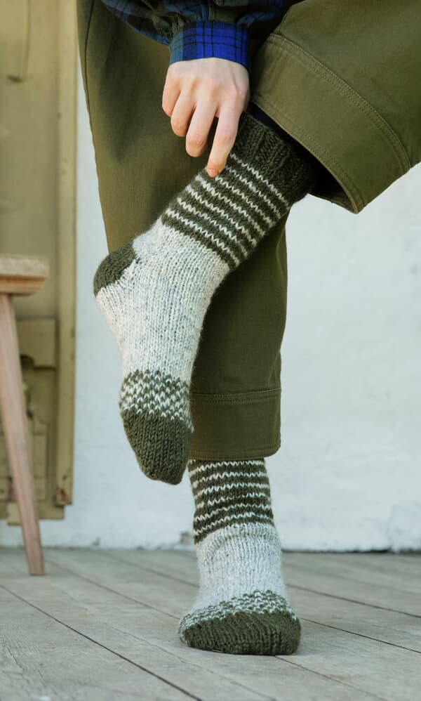 Green Striped Socks