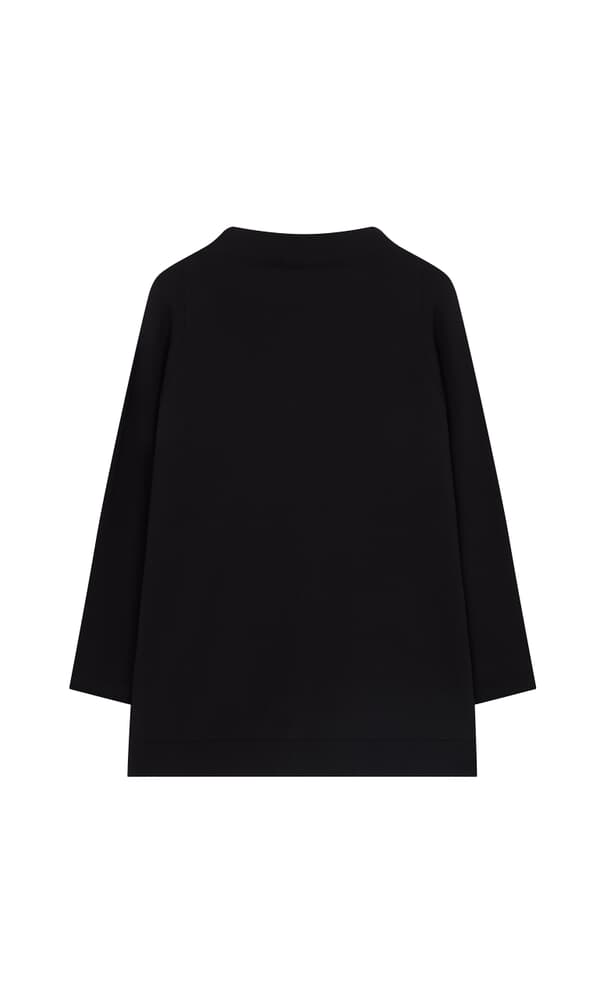 Black Funnel Neck Jumper