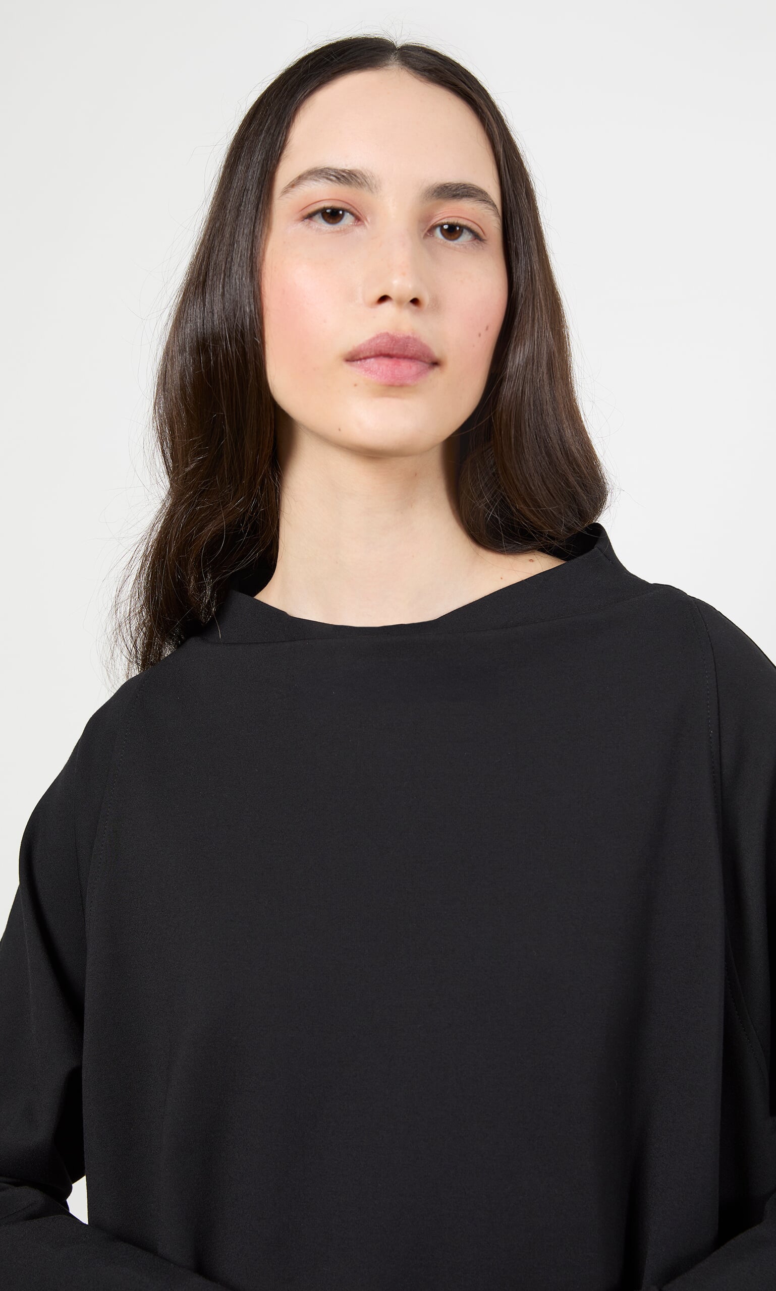 Black Funnel Neck Jumper