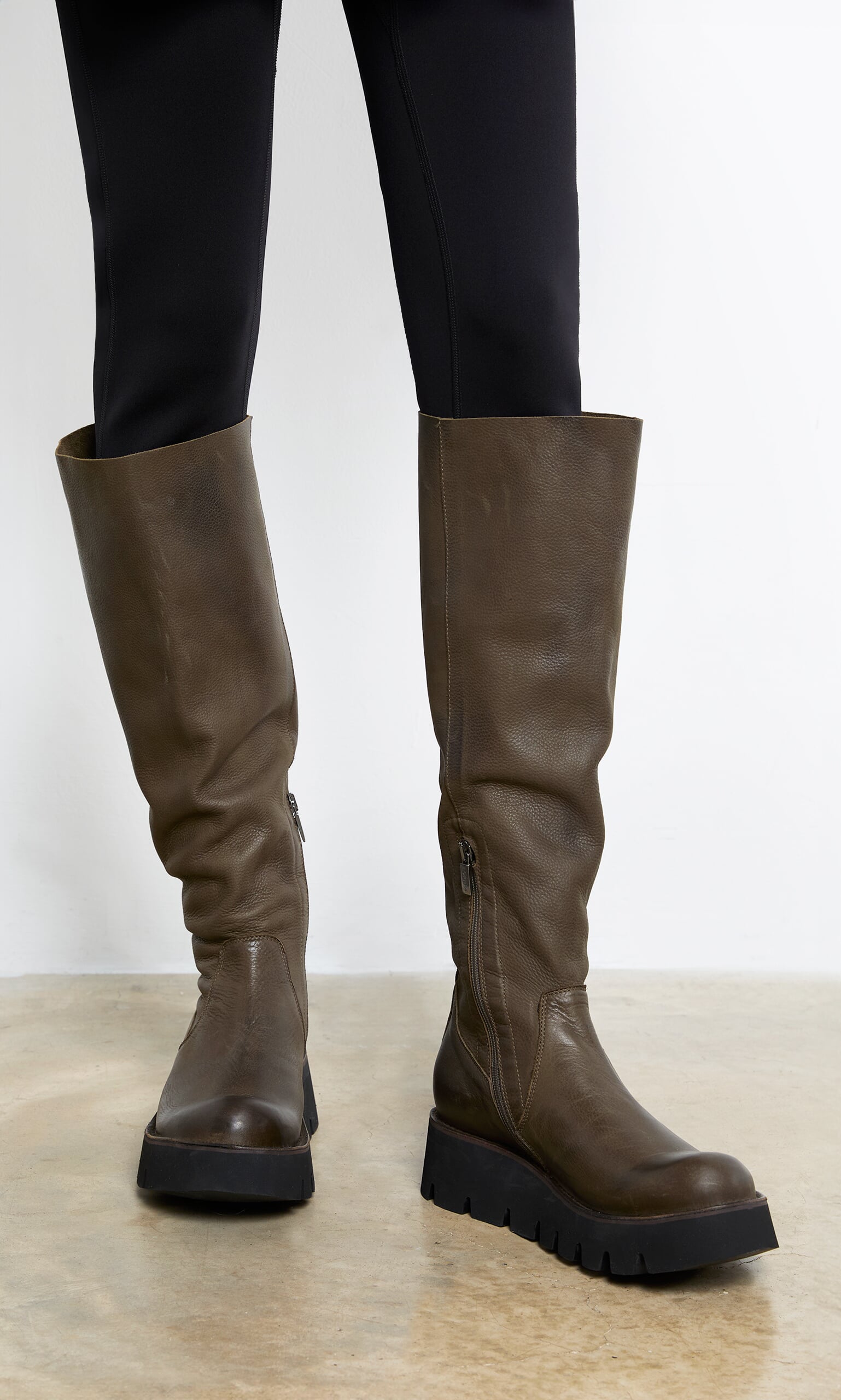 Olive Long Boots