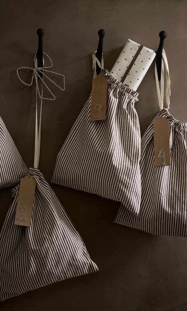 Striped Drawstring Bags (Pack of 4)