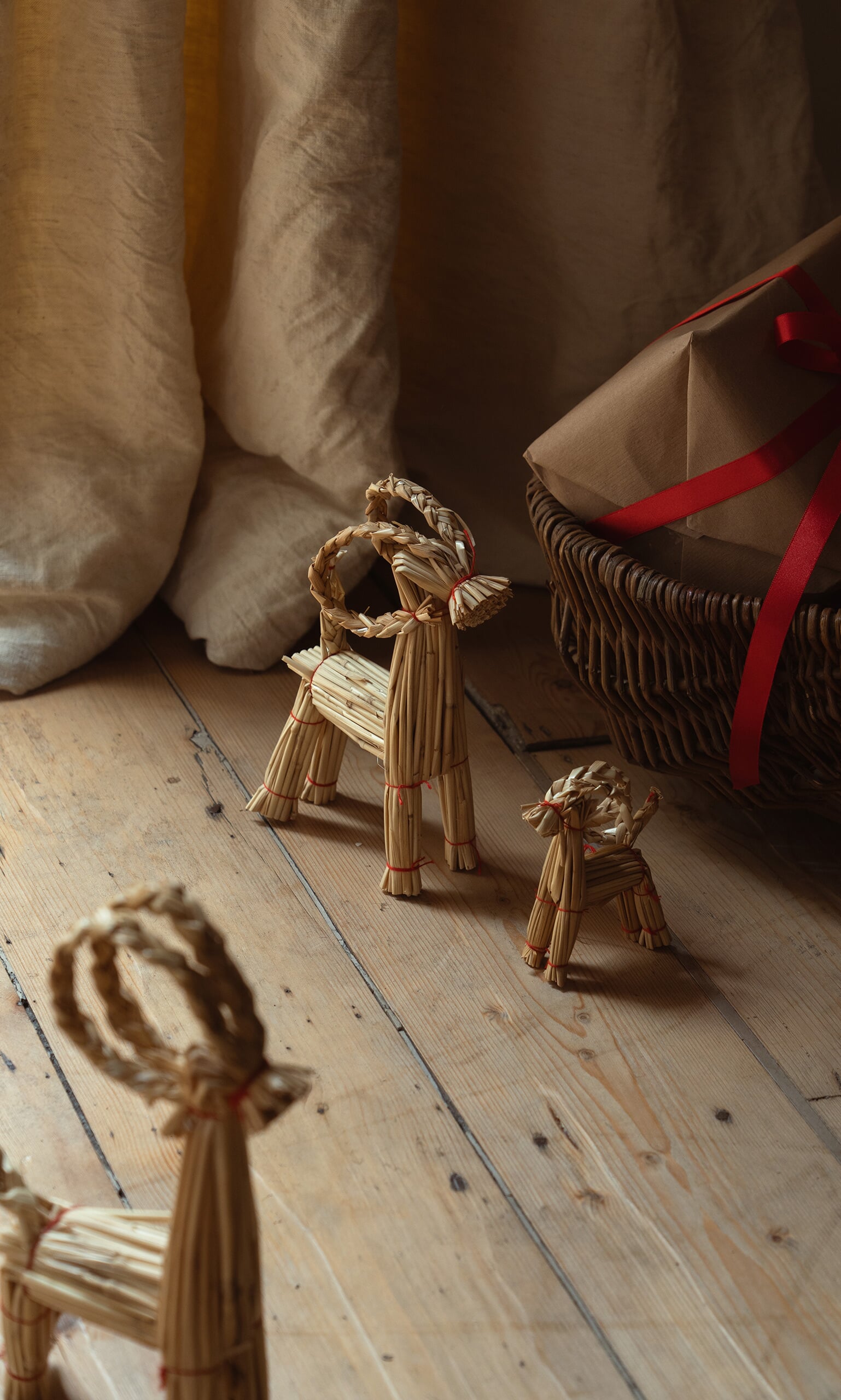 Straw Deer Decorations
