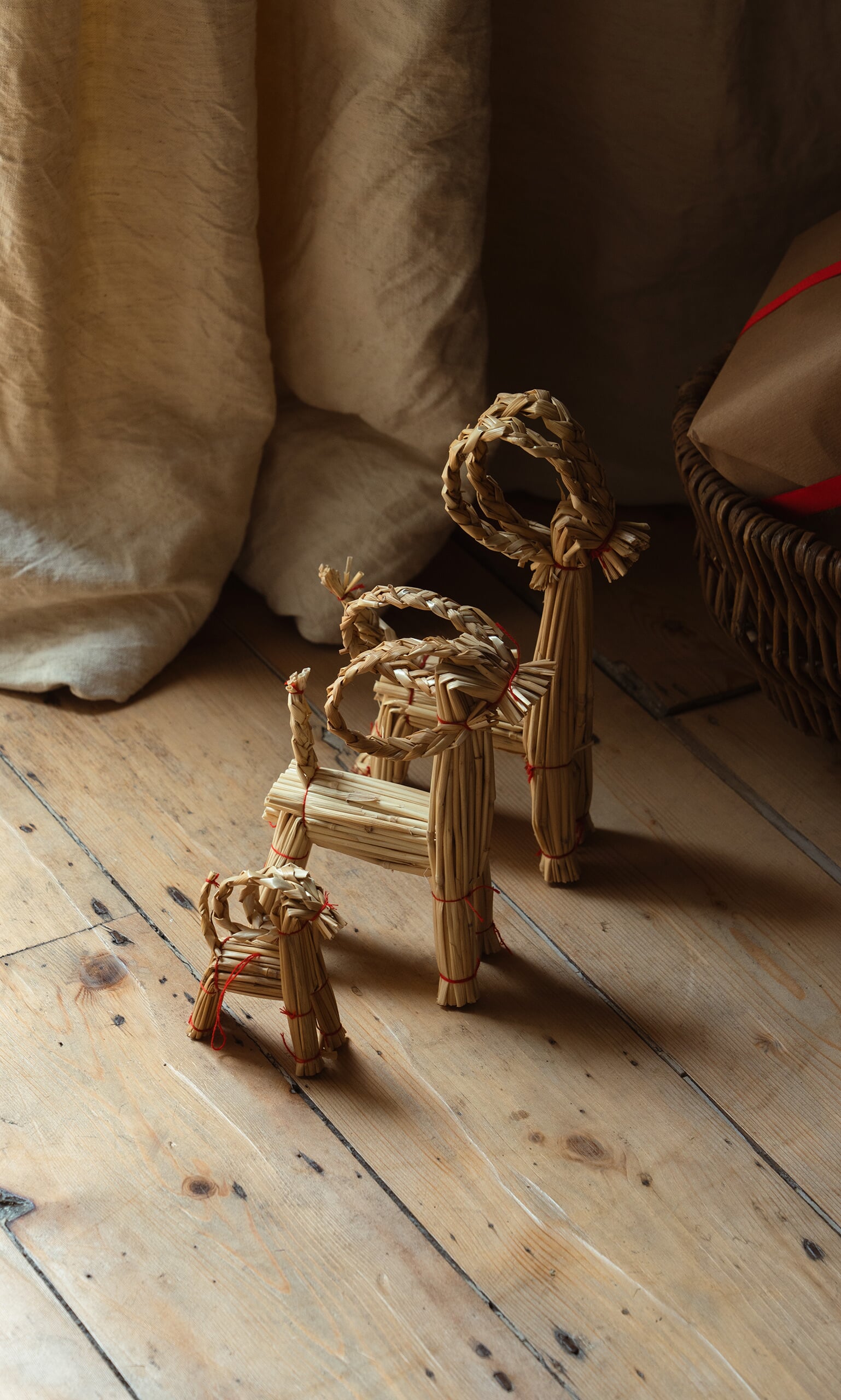 Straw Deer Decorations