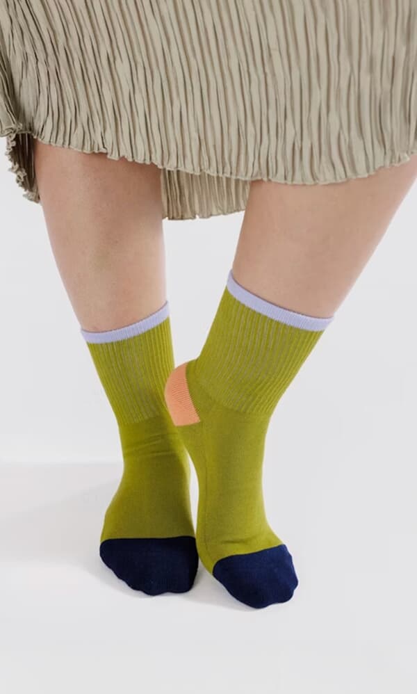 Green Colourblock Socks