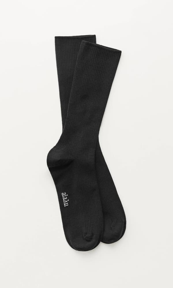 Black Rib Socks