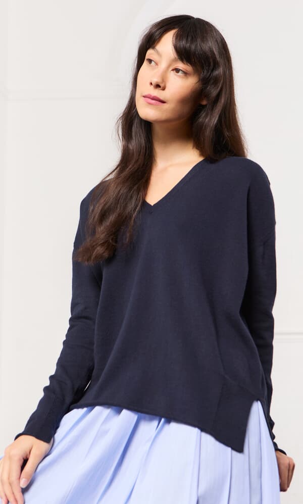 Navy V Neck