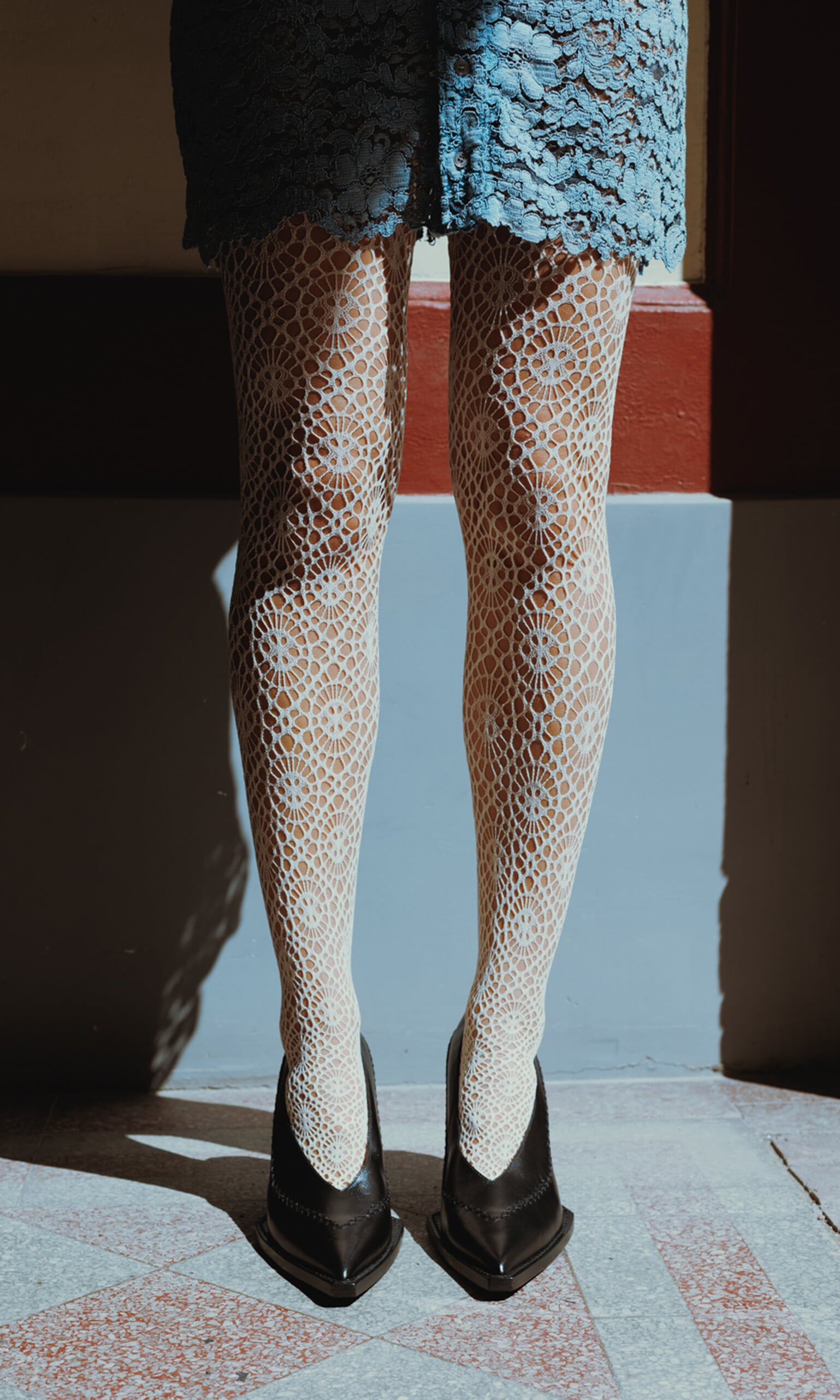 Ivory Lace Tights