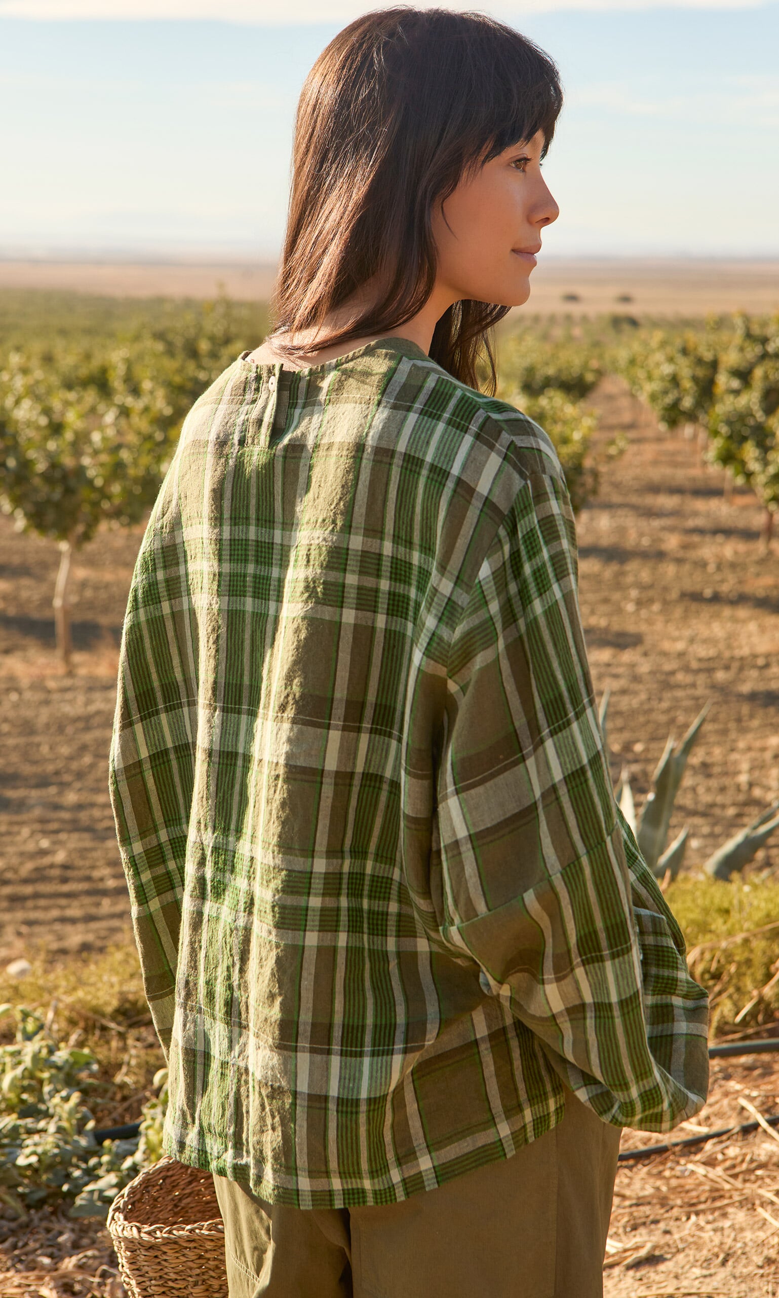 Gail Blouse - Green Tartan