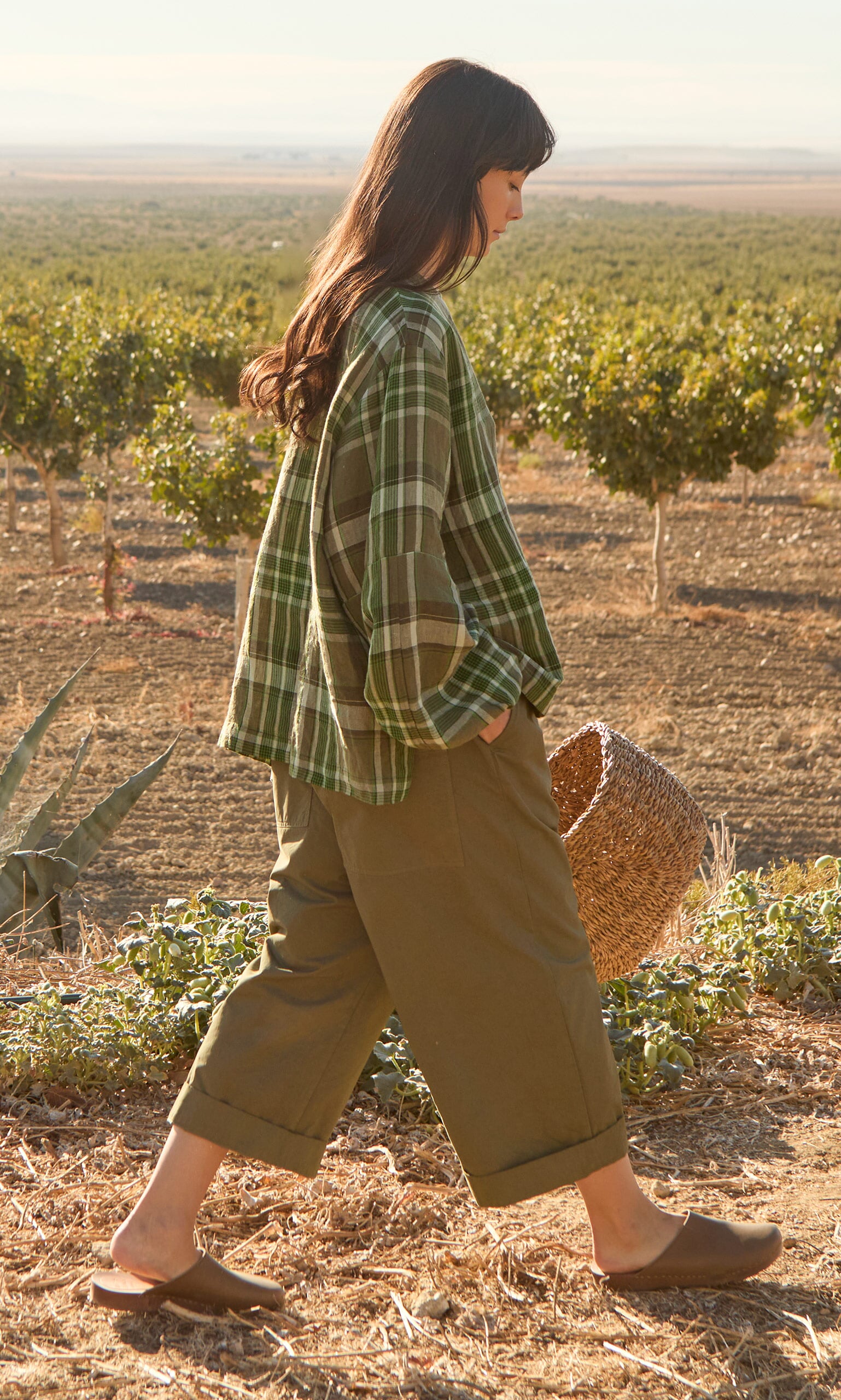 Gail Blouse - Green Tartan