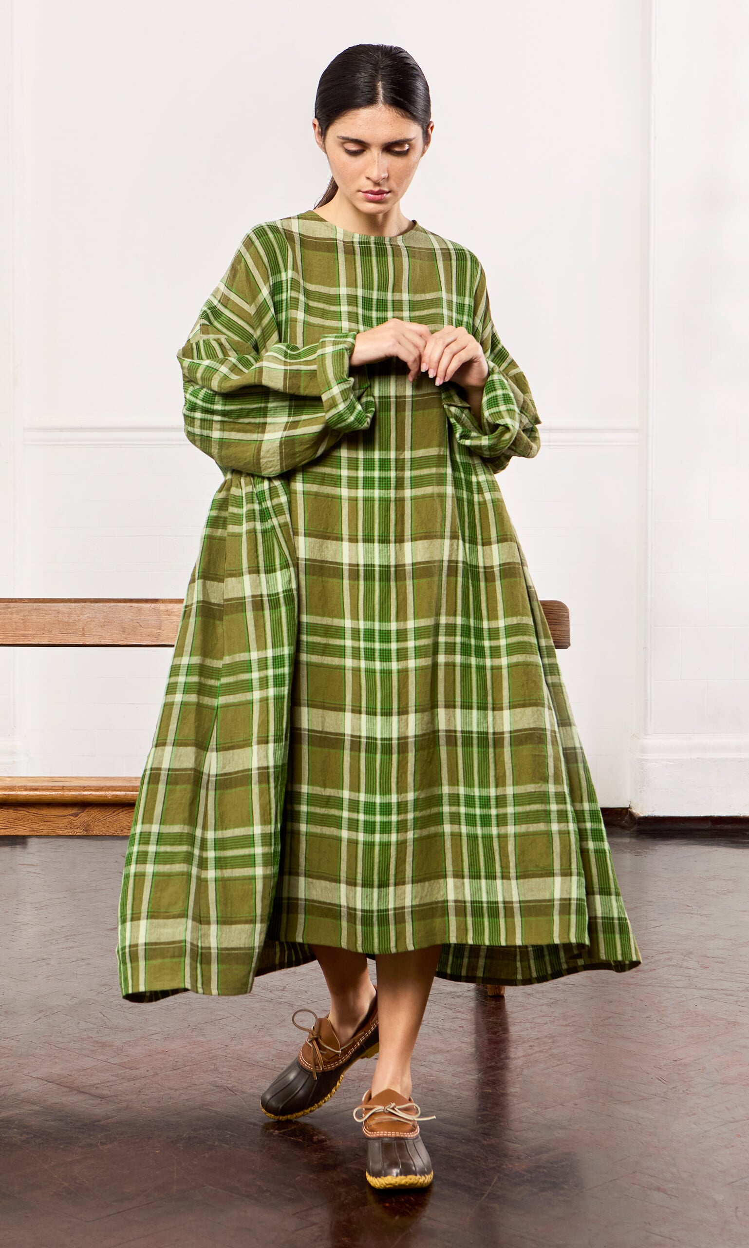 Henslow Dress - Green Tartan