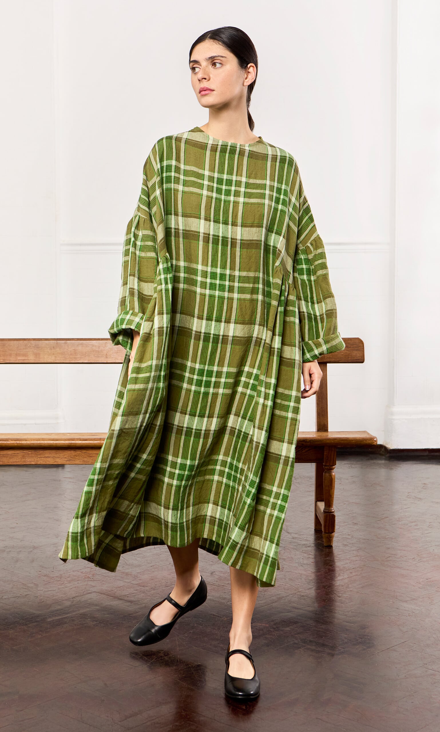 Henslow Dress - Green Tartan