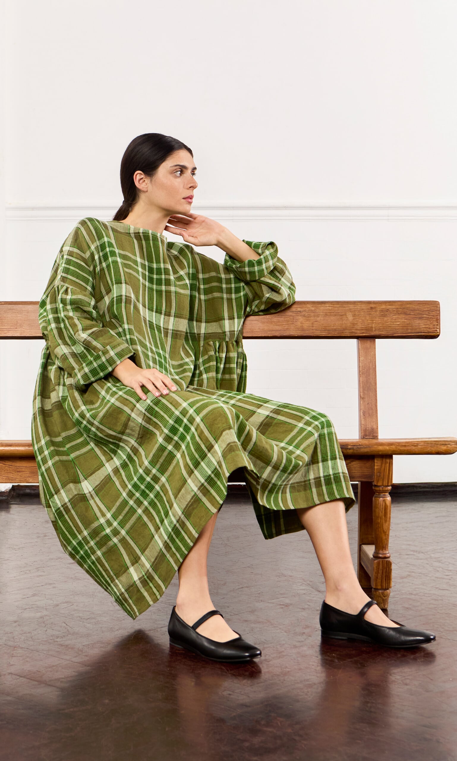 Henslow Dress - Green Tartan