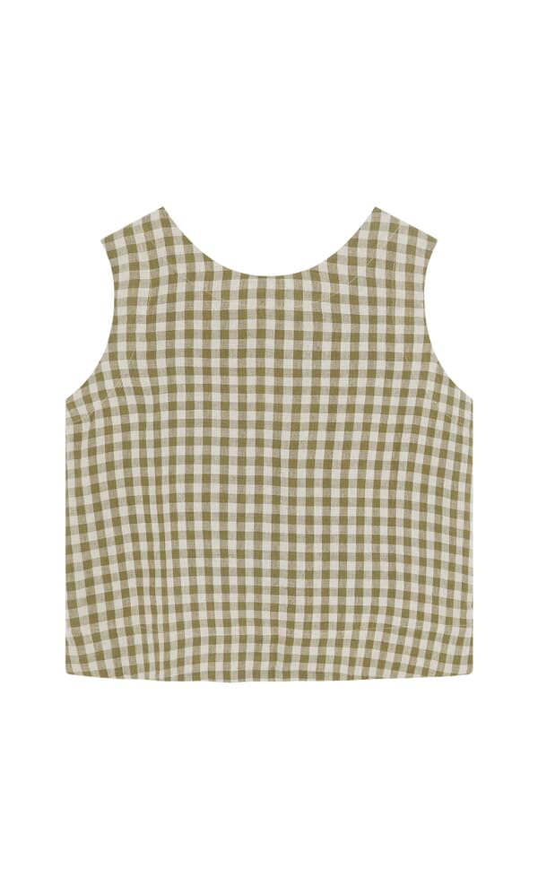 Linda Top - Olive Gingham