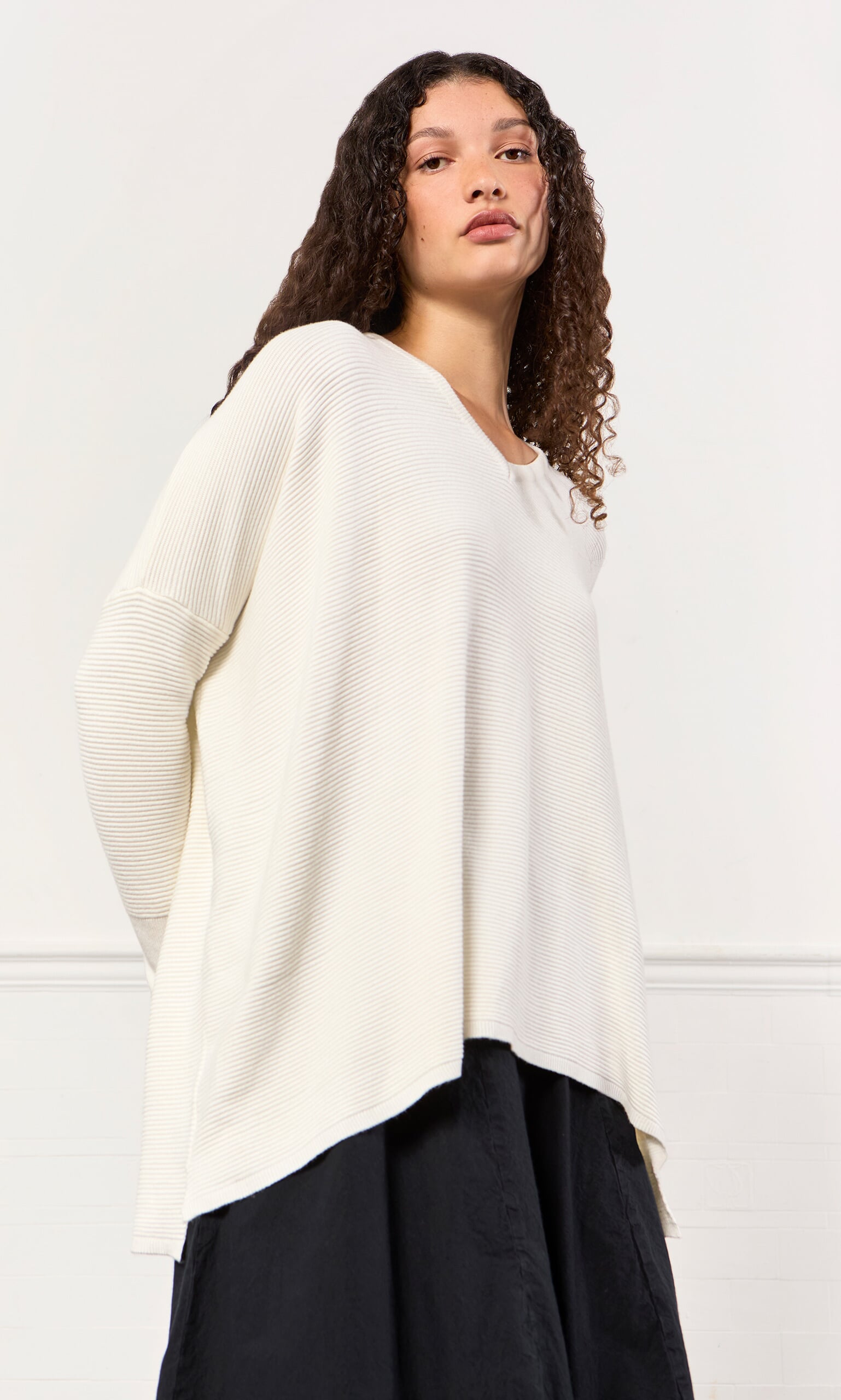 Jack V-Neck Sweater - Clean White