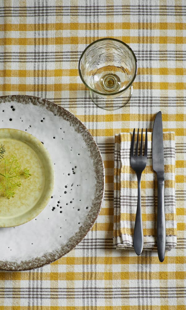 Mustard Check Table Cloth 