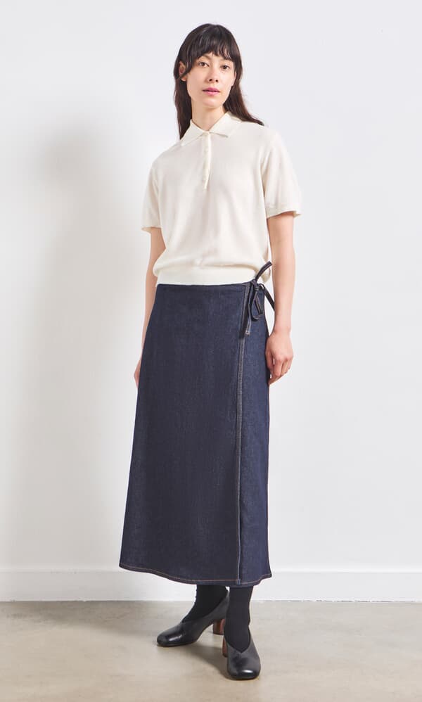 Denim Wrap Skirt