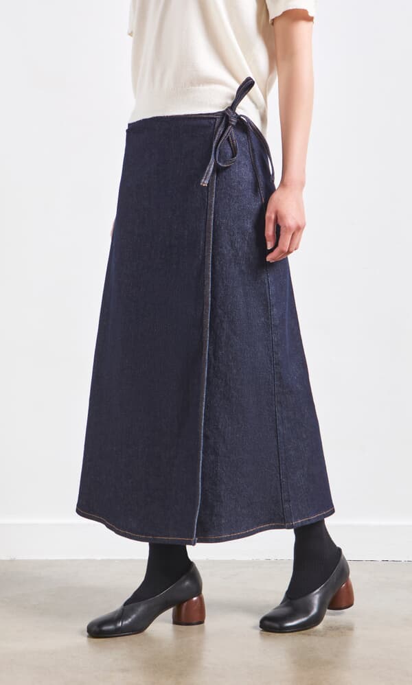 Denim Wrap Skirt
