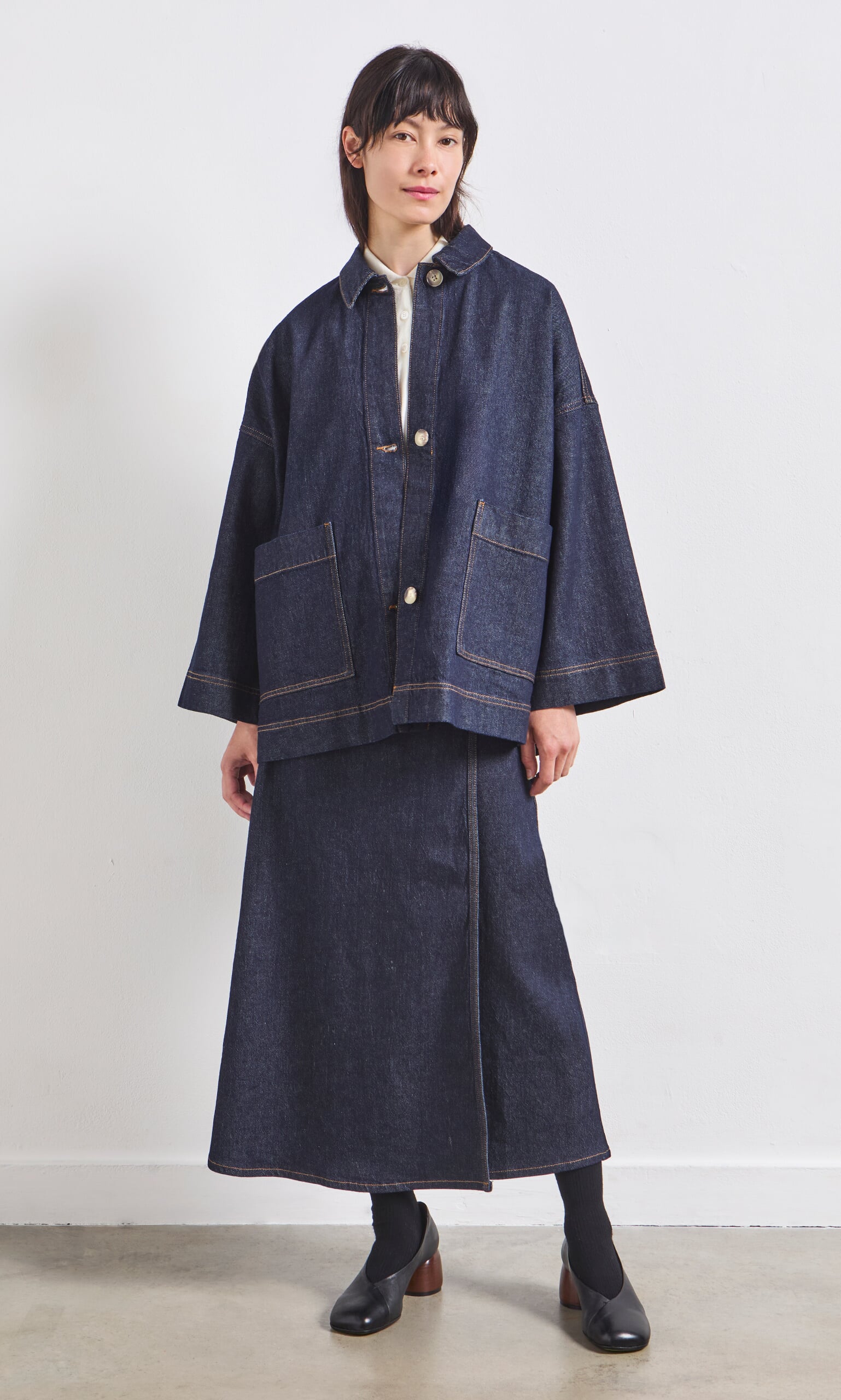 Denim Wrap Skirt