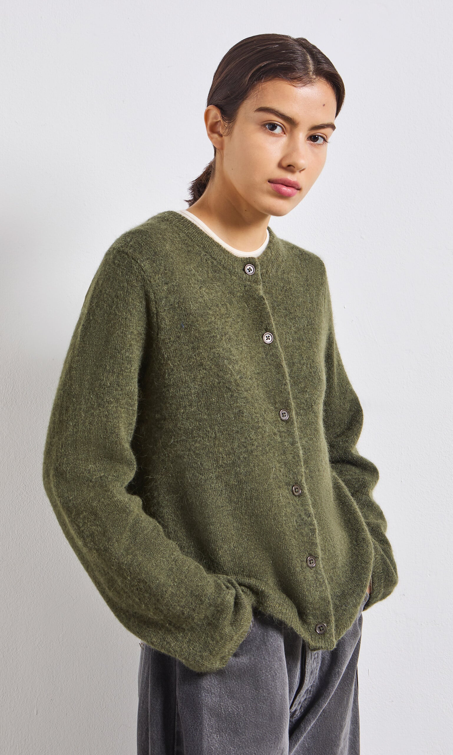 Olive Green Cardigan