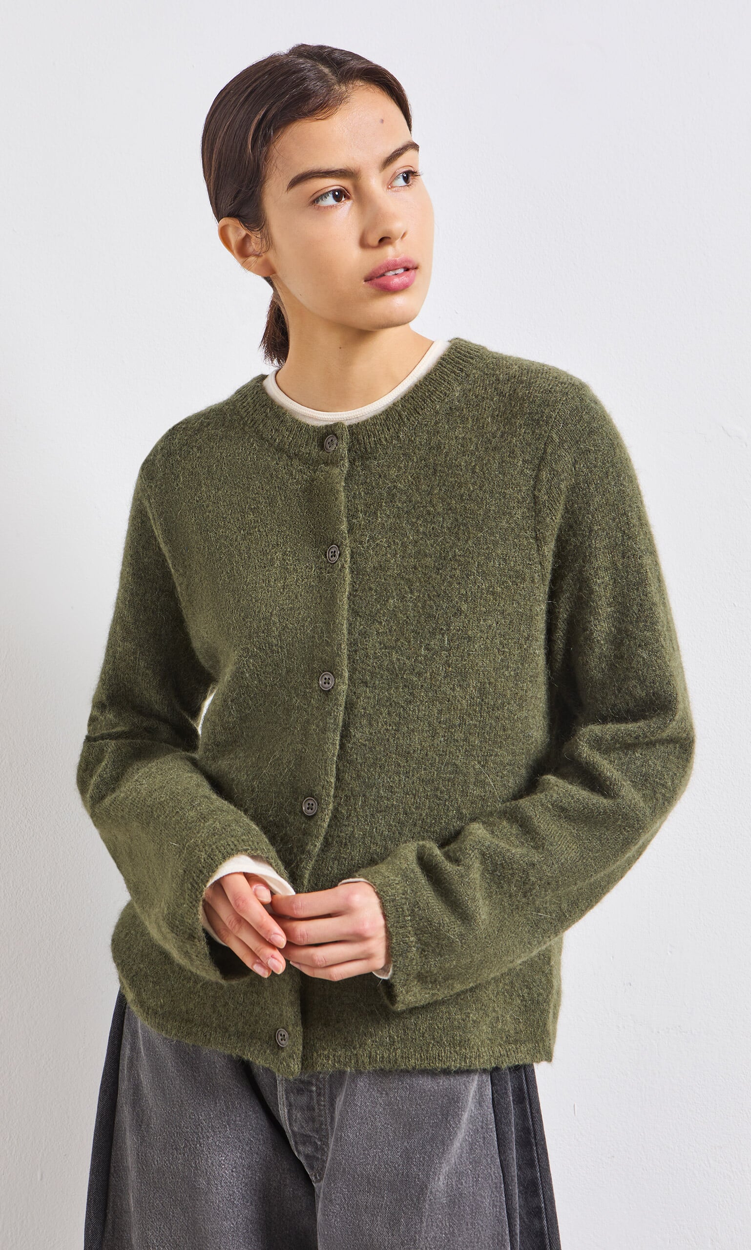 Olive Green Cardigan