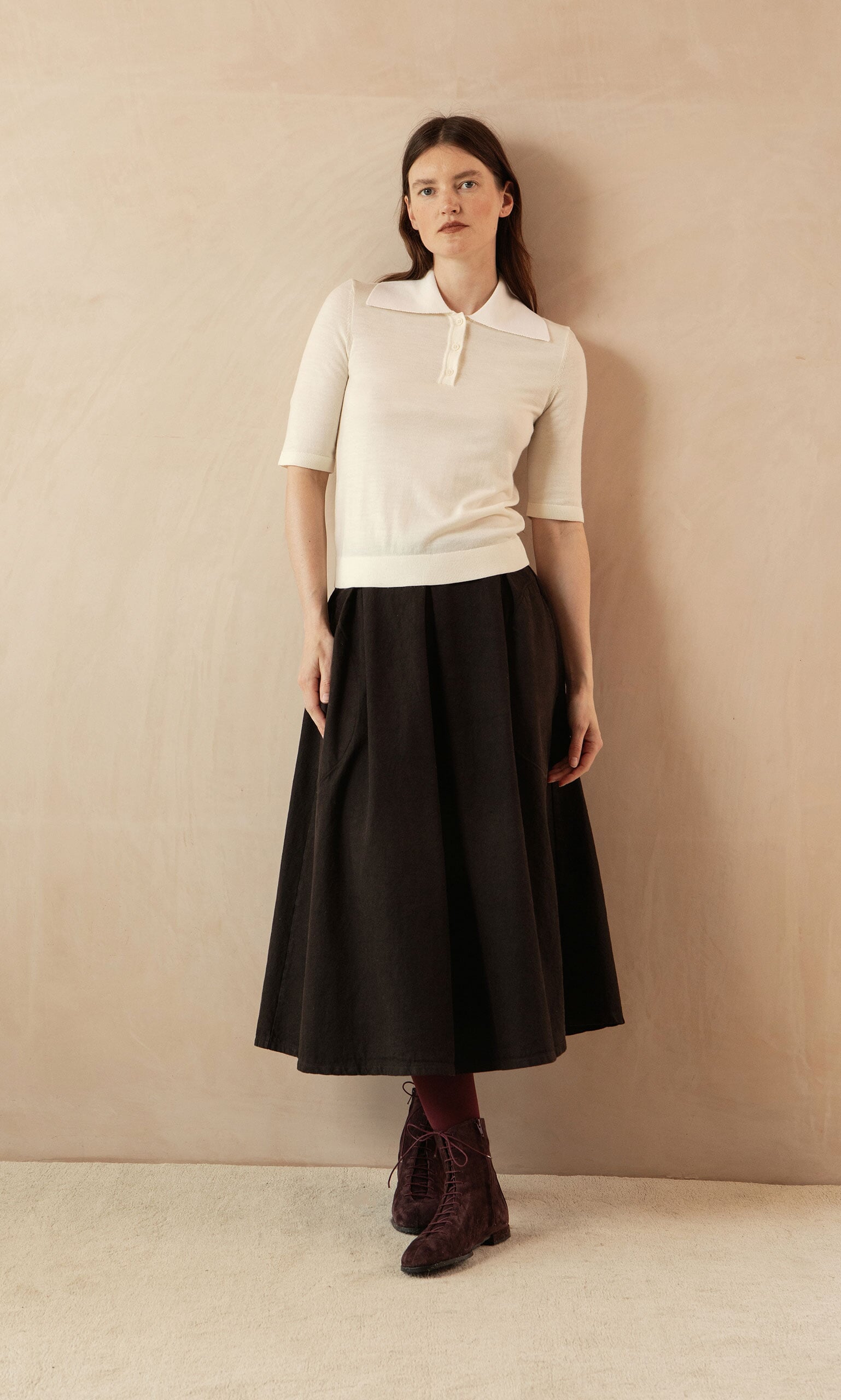 Merino Collar Top