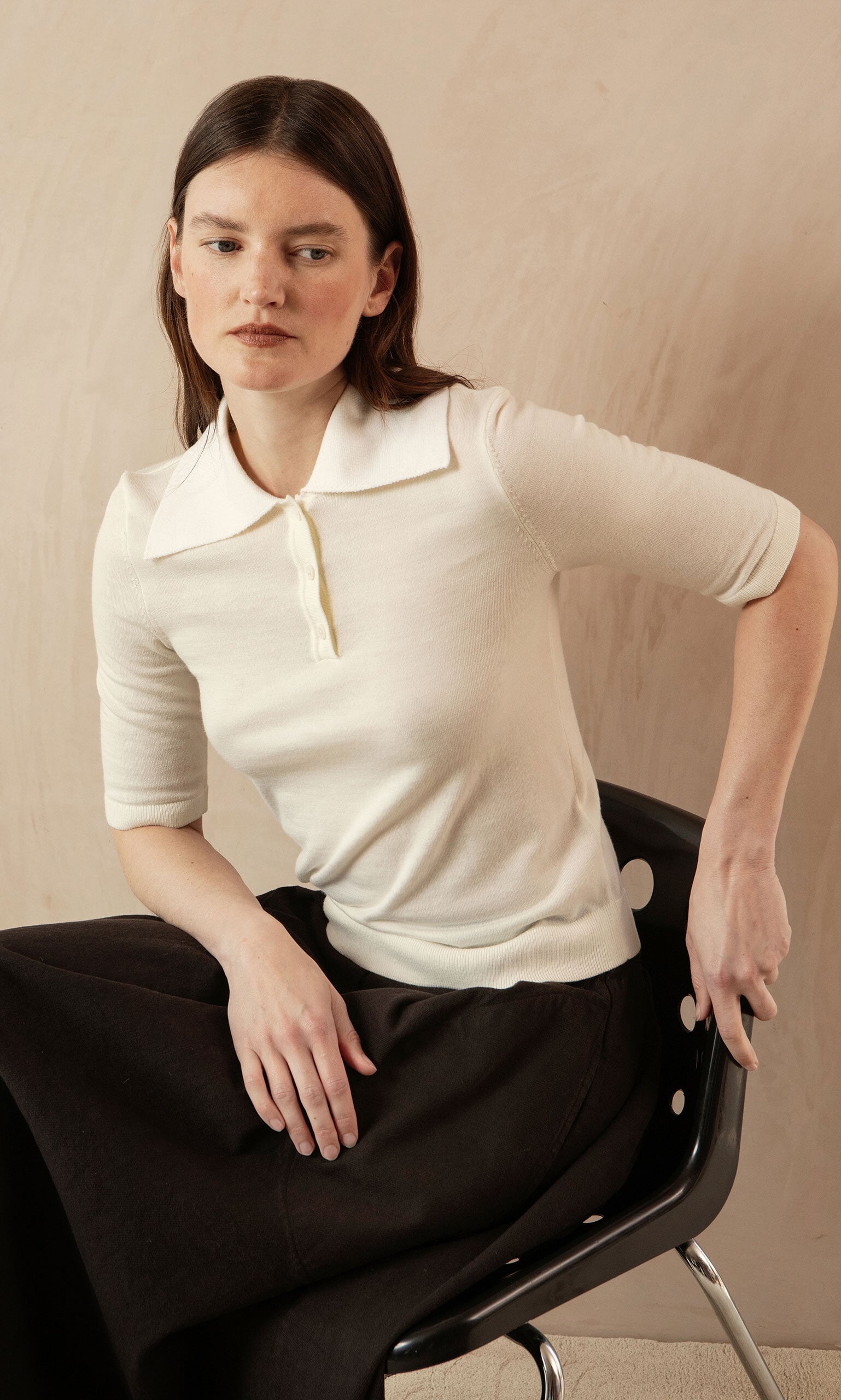 Merino Collar Top
