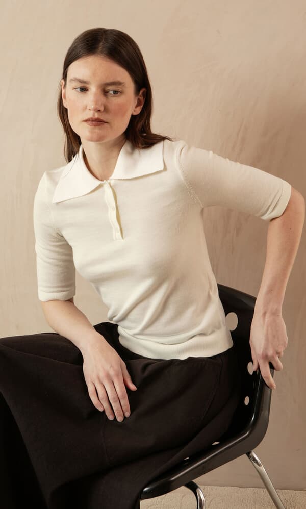 Merino Collar Top