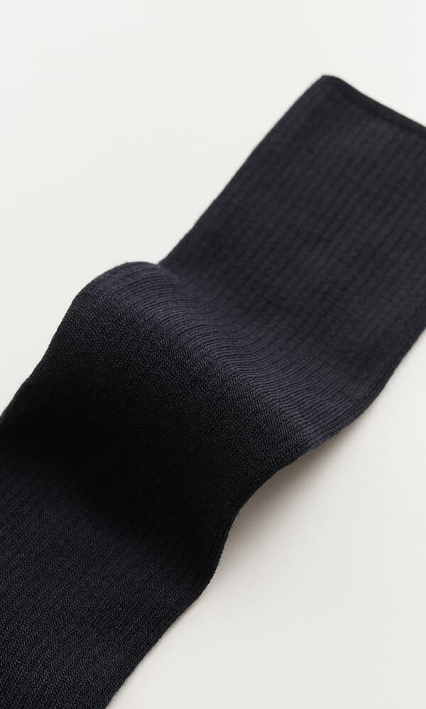 Navy Rib Socks