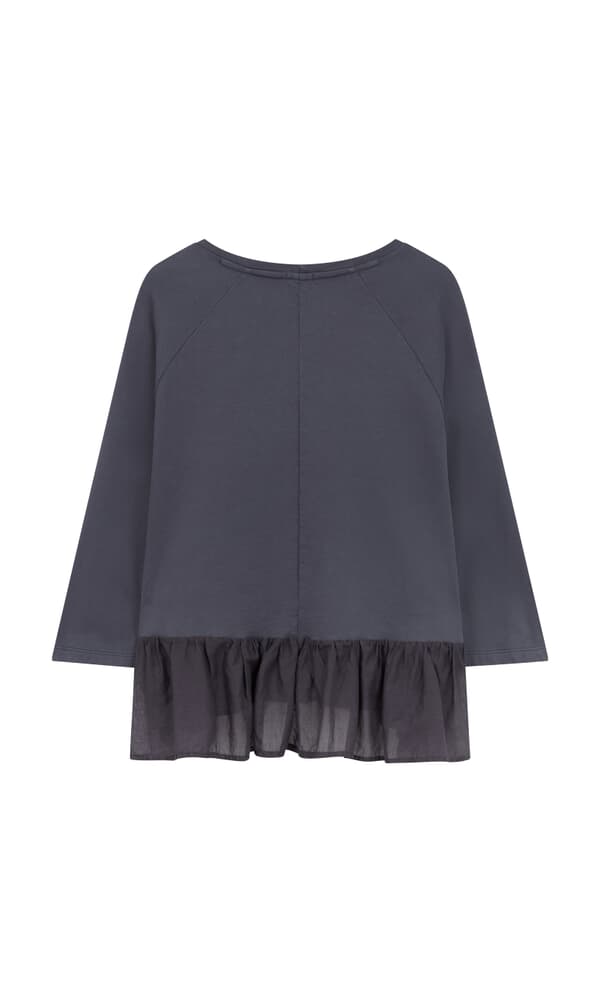 Grey Ruffle Top