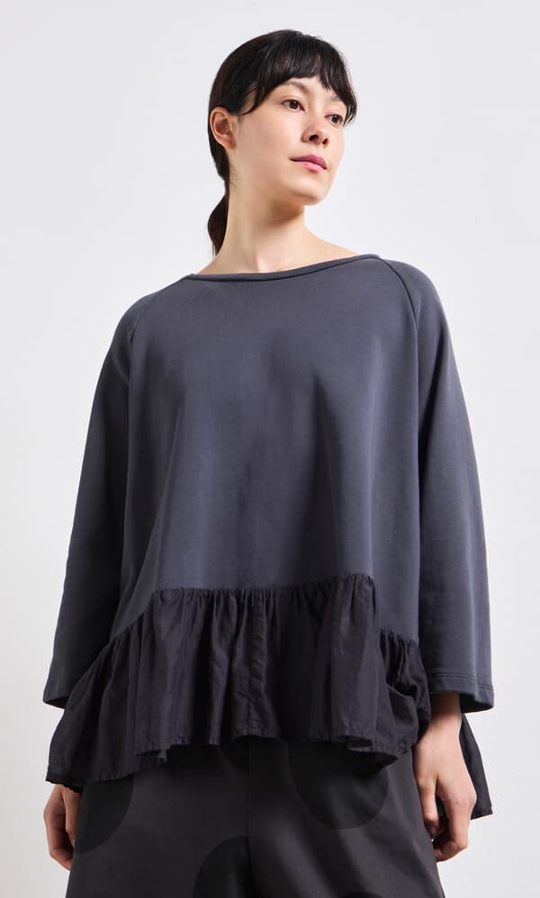 Grey Ruffle Top
