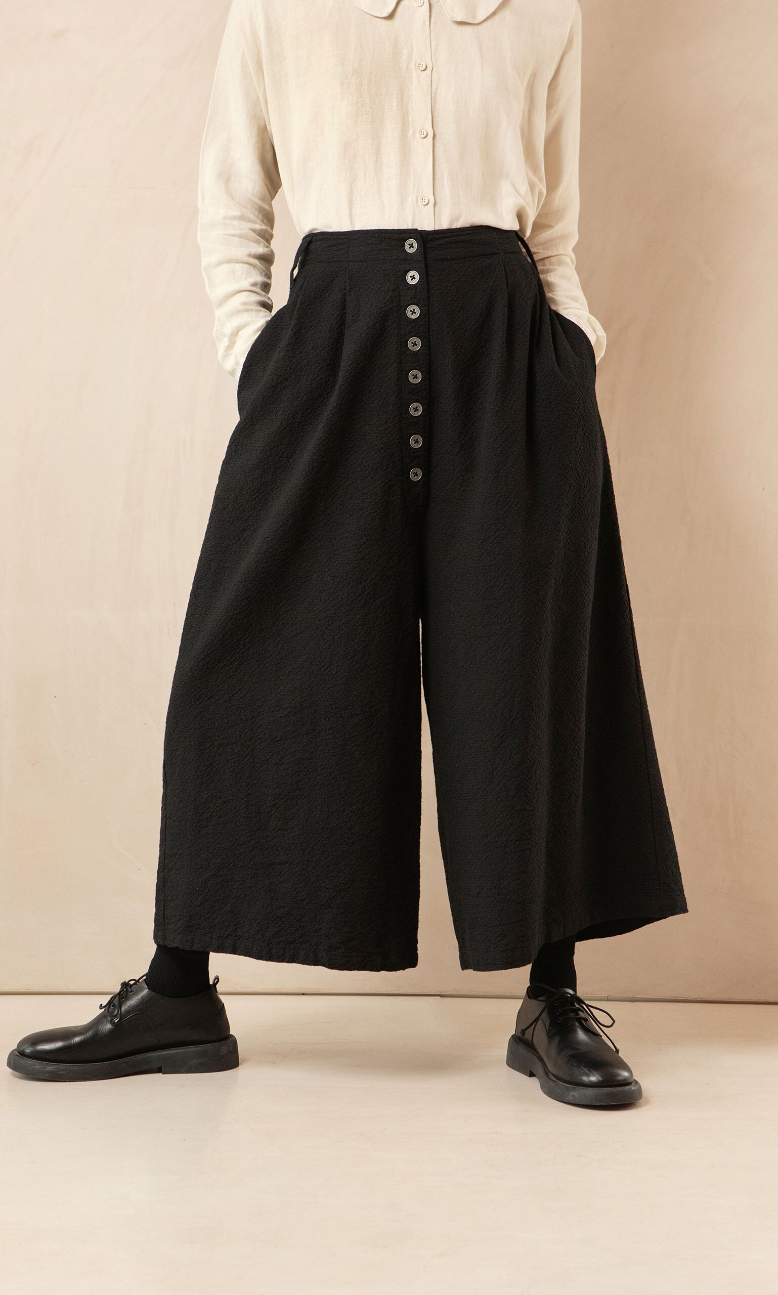 Black Buttoned Trousers