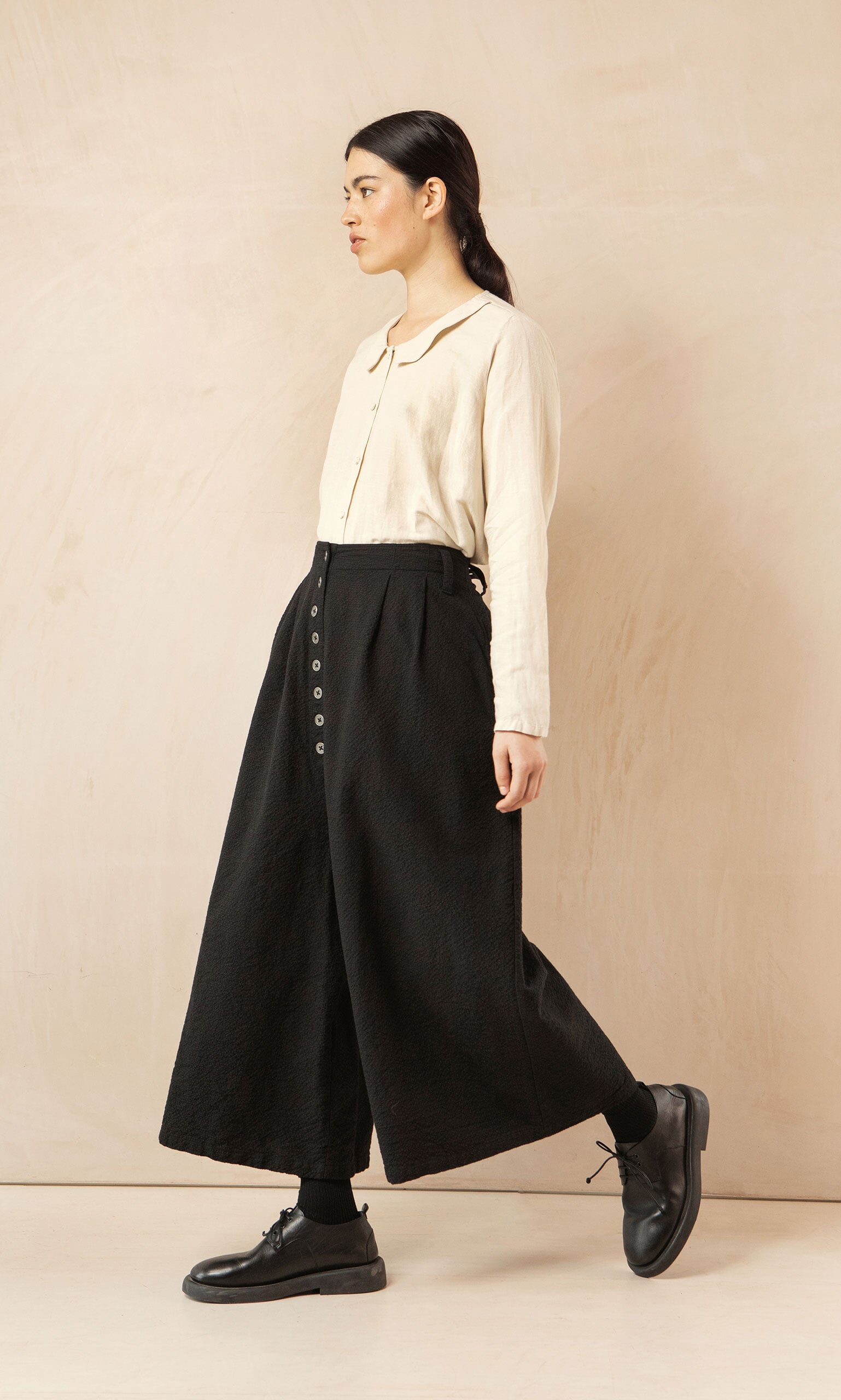 Black Buttoned Trousers