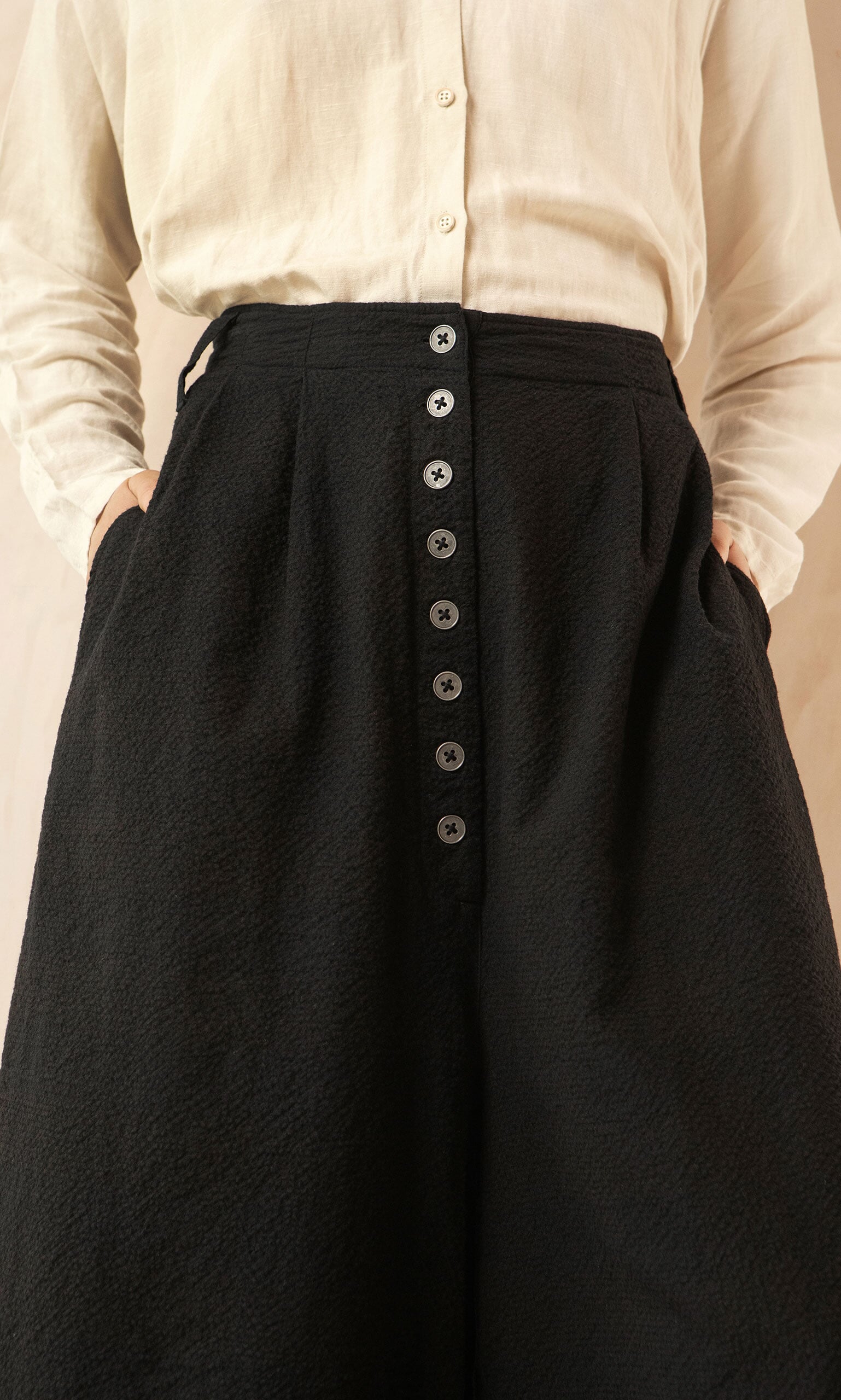 Black Buttoned Trousers