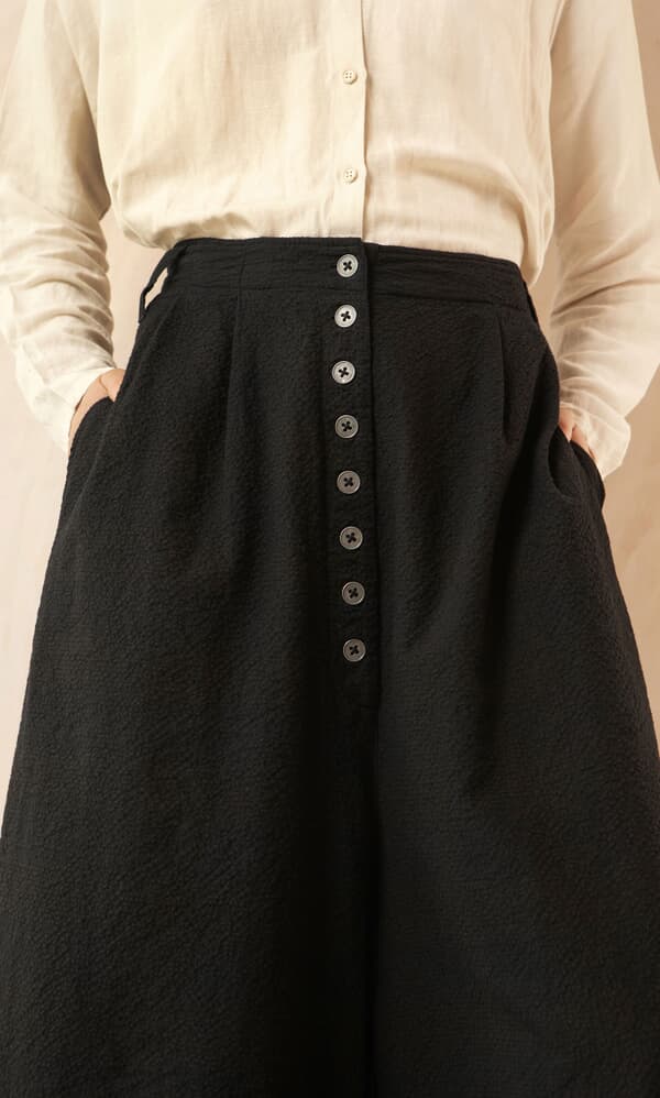 Black Buttoned Trousers