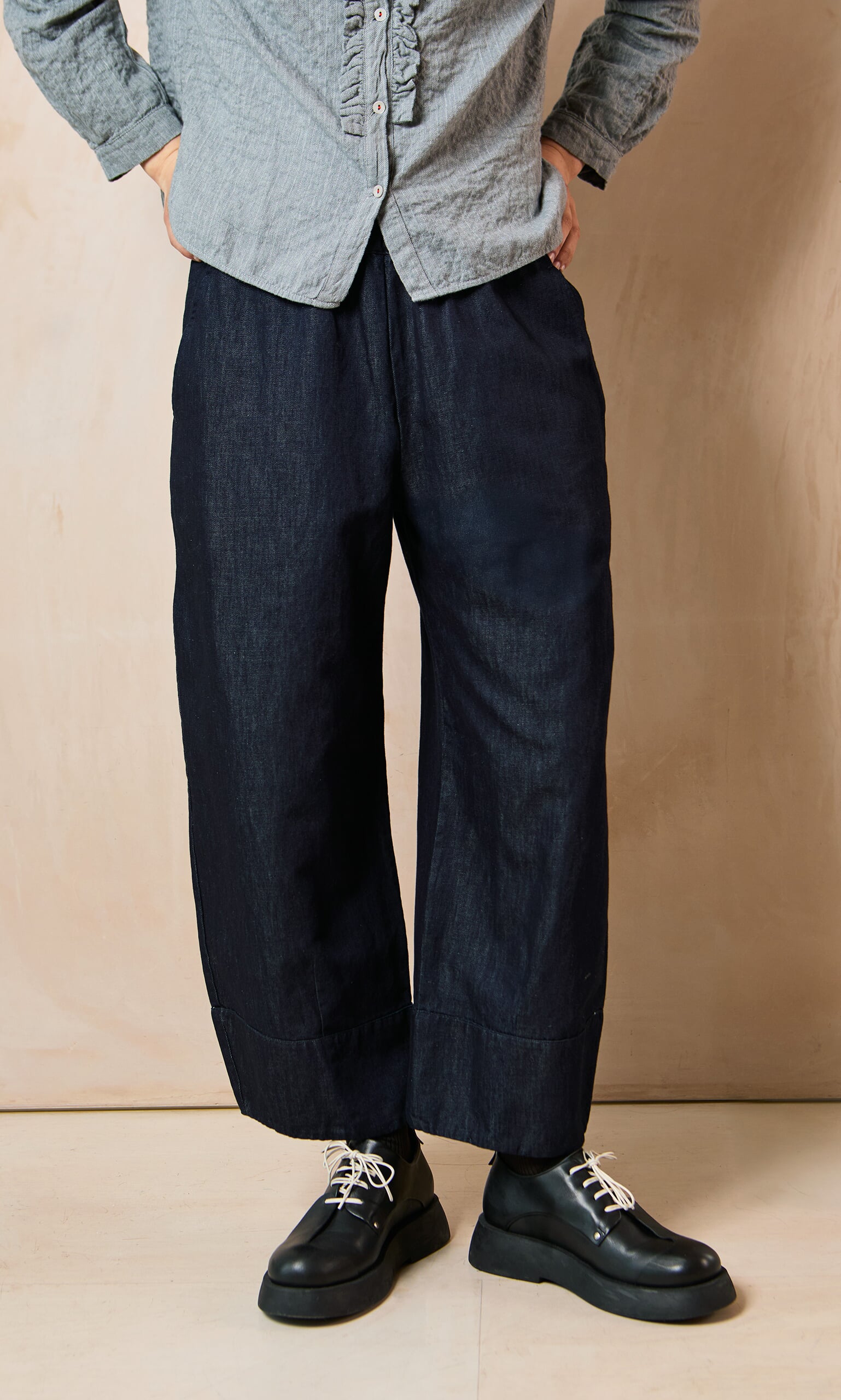 Tabbed Denim Pants