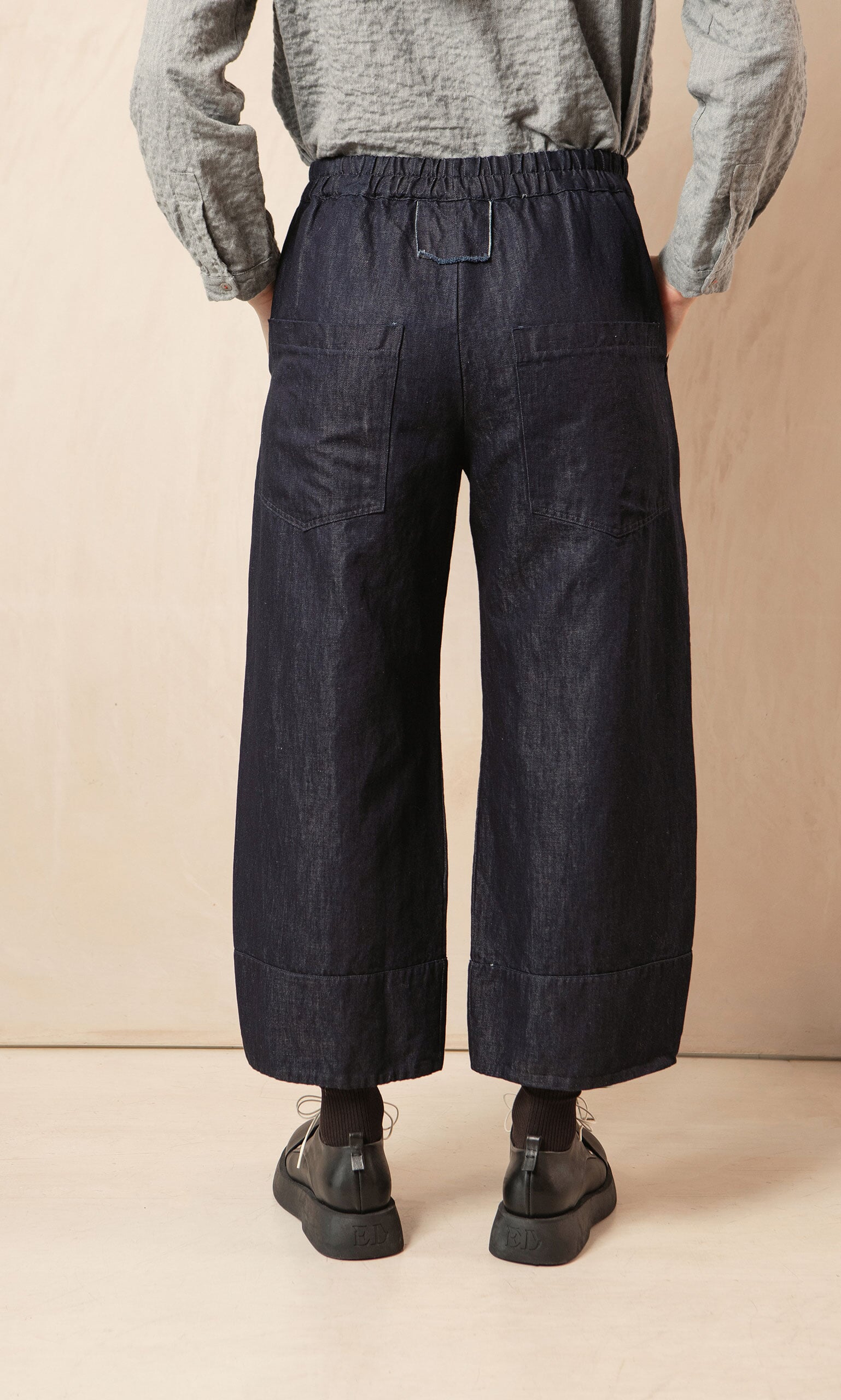 Tabbed Denim Pants