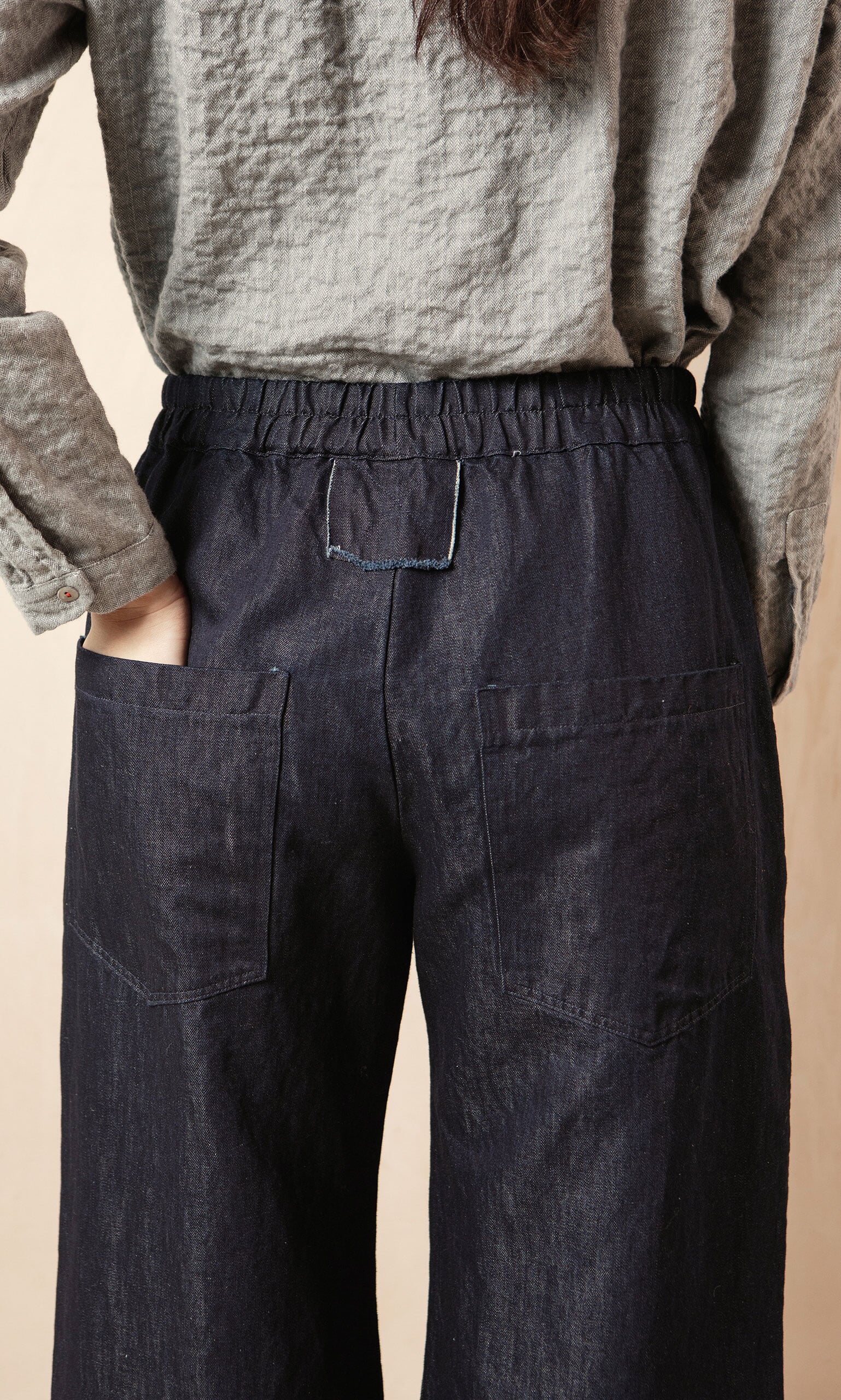 Tabbed Denim Pants