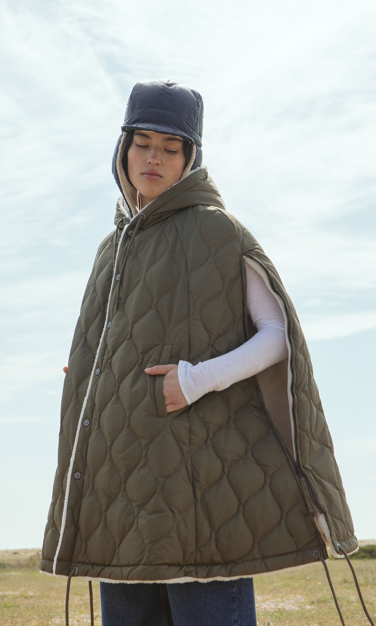 Shearling Poncho